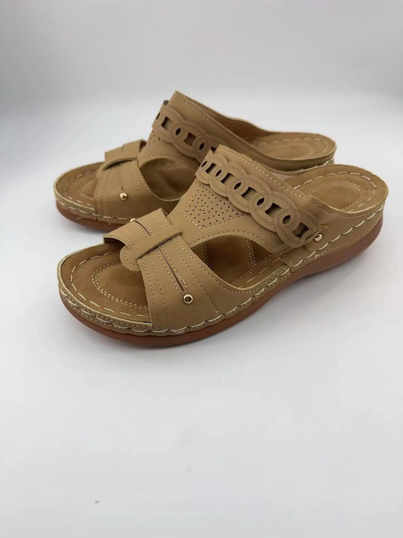 Women's Summer 2024 Fashionable Plain Platform Slip on Sandals, 1 Pair Trendy Casual Comfortable Slide Sandals, Chic All-match Sandals for Daily Wear