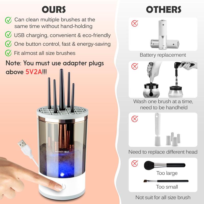 Electric Makeup Brush Cleaner, Cosmetic Brush Cleaner, Automatic Spinning Makeup Brushes Cleaner, Makeup Tool for Women 3