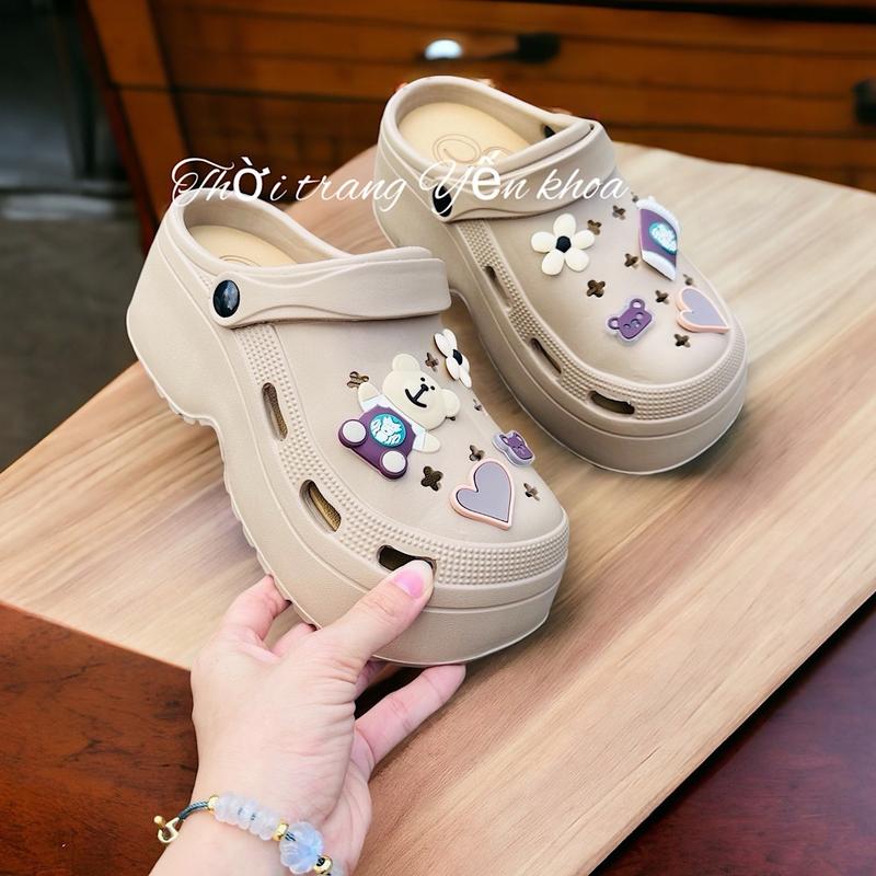 Dép Sục Nữ  Đế Cao 7cm Chất Liệu  Mềm, Nhẹ, Êm - Giày Nữ - Shoes Sandal DéP