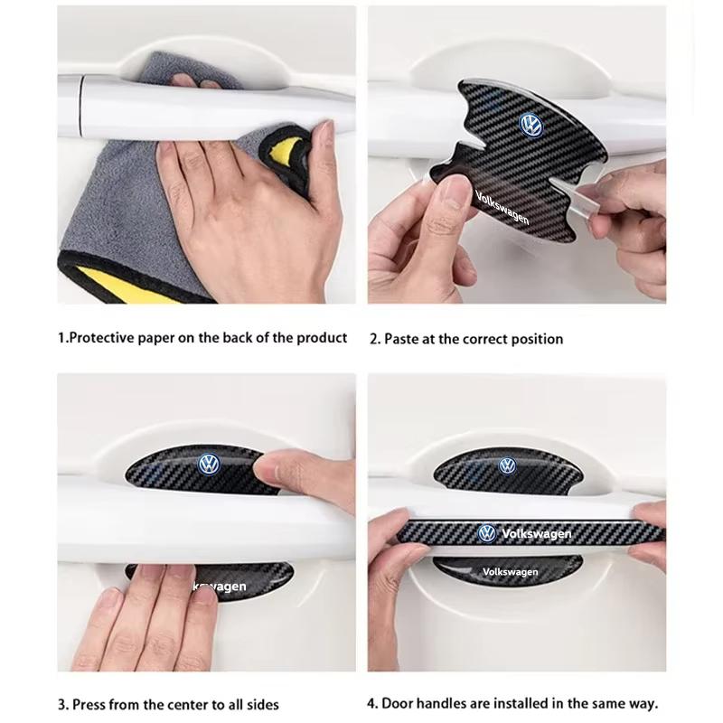 Product Introduction of Car Door Carbon Fiber Protection Sticker Handle Film Door Bowl Protector For Volkswagen VW Polo Jetta Golf mk6 mk7 Beetle Passat b7 Tiguan Vento Car Sticker 7
