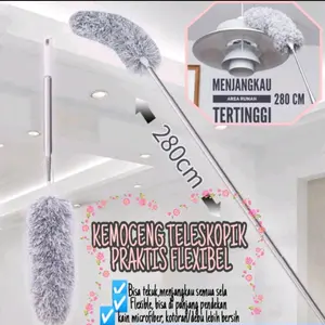 Kemoceng Teleskopik Panjang 280cm Bisa Ditekuk Dicuci Pembersih Debu Sulak Kemucing serat mikro dapat dilipat
