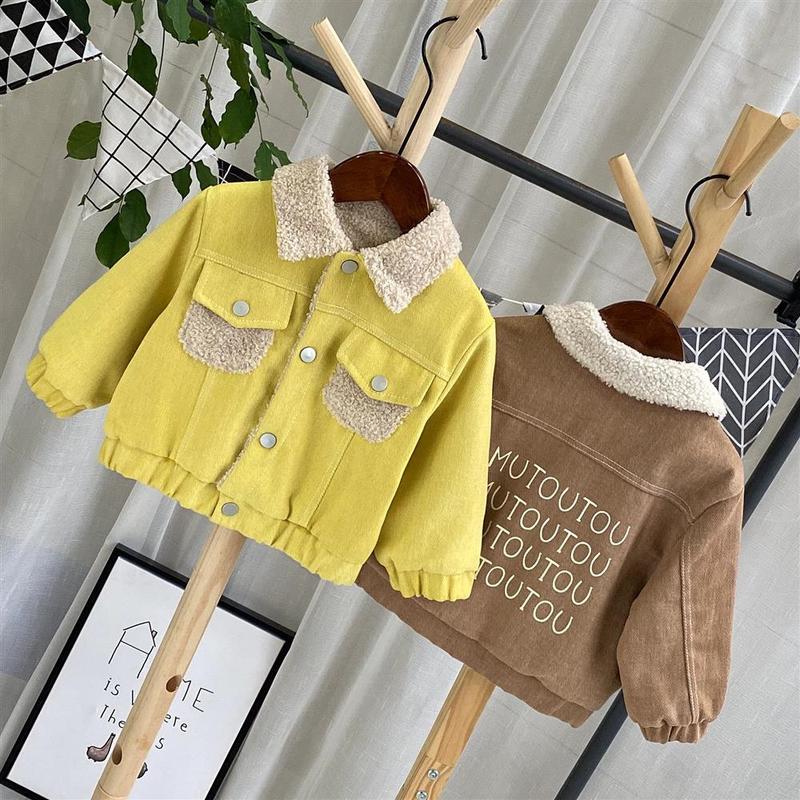 Áo Khoác Denim Lót Lông Cừu, Cho Bé Trai, Phong Cách Hàn Quốc, Áo Khoác Thời Trang Trẻ Em, Thích Hợp Cho Quần Áo Mùa Thu Và Mùa Đông, Dễ Phối Đồ Cho Em Bé, Quần Áo Hợp Xu hướng