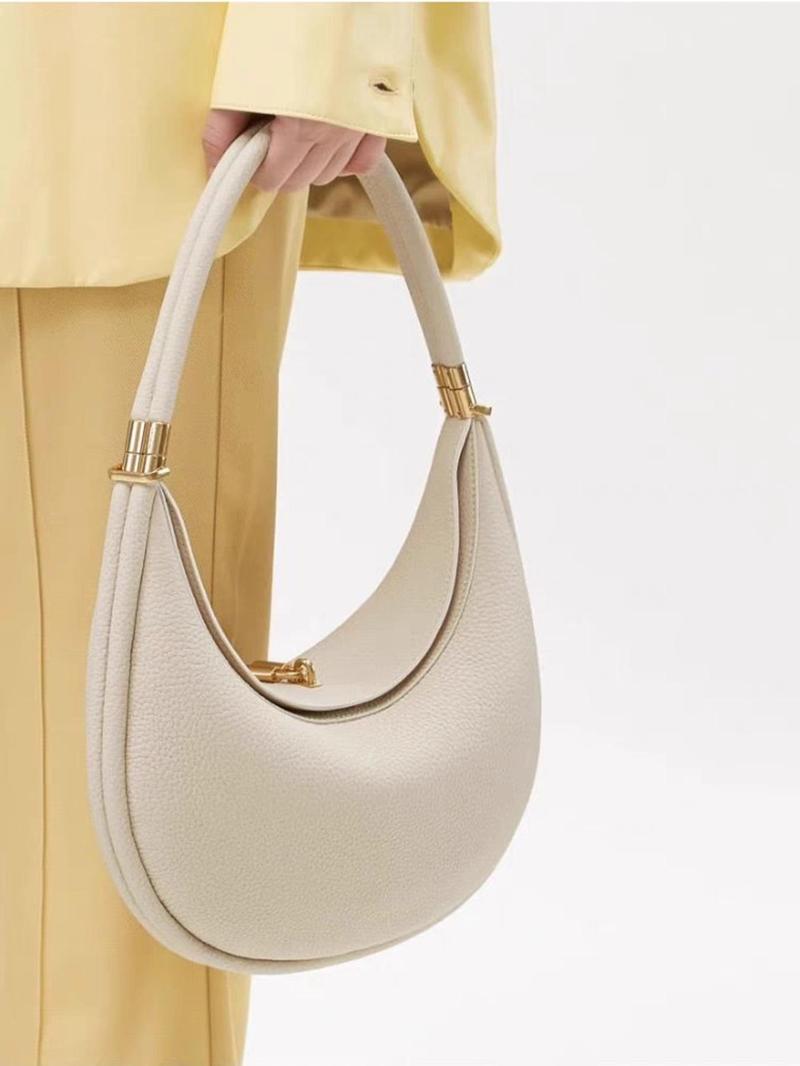 Product Introduction of Women's Fashionable Solid Color Half Moon Bag, Casual PU Leather Shoulder Bag for Daily Used, Trendy Versatile High-quality Daily Commuting Bag 0