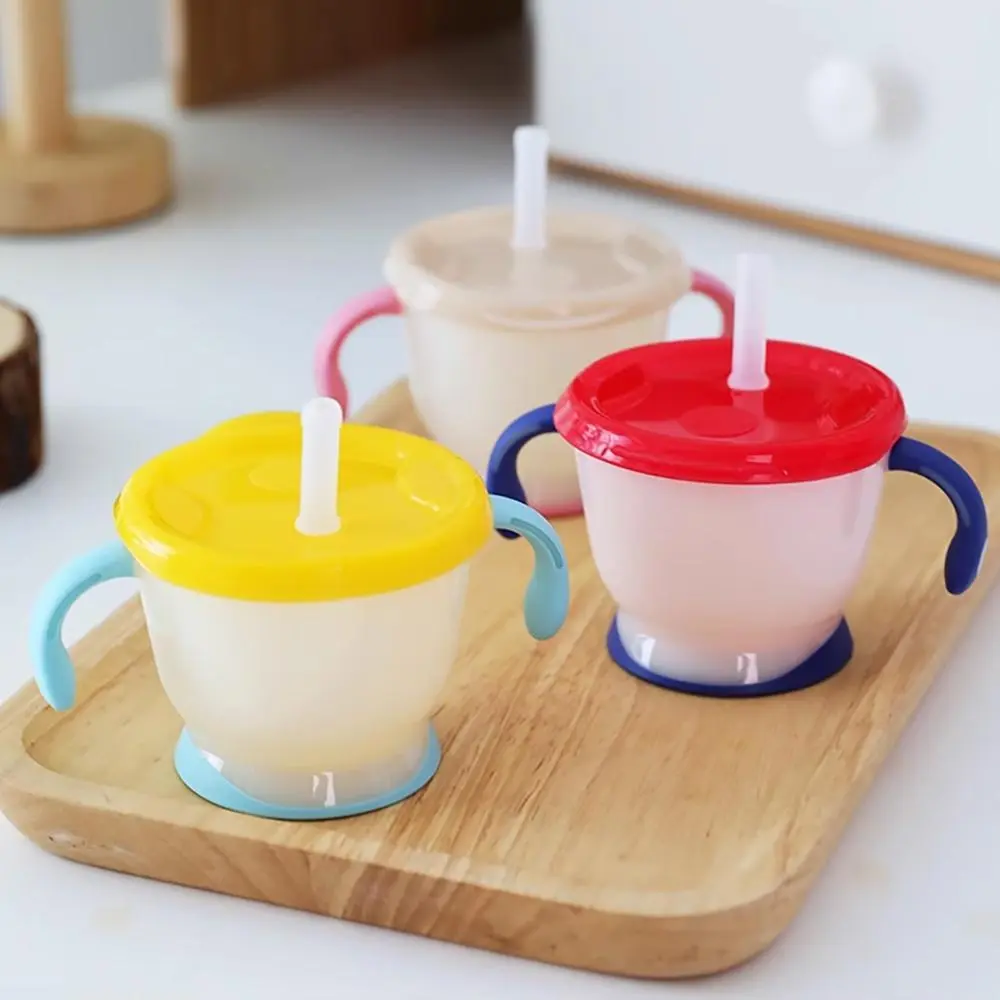 Baby training straw cup children learning to drink cup with double handle water cup baby drinking cup with scale milk cup