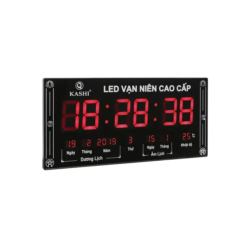 Đồng hồ LED Kashi vạn niên ( theo Lịch Âm của Việt Nam) HM 555 Treo Tường Trang Trí Nhà Decor Phòng Đèn Tráng Gương Decor 3