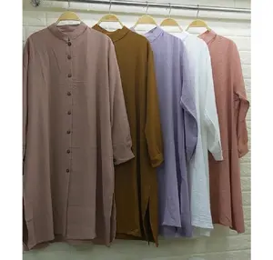 Tunik Jumbo Terbaru Kekinian Safa Tunik Ld 100 110 120 130 140 Best Seller Crinkle Muslim Wanita Kancing Atasan Panjang