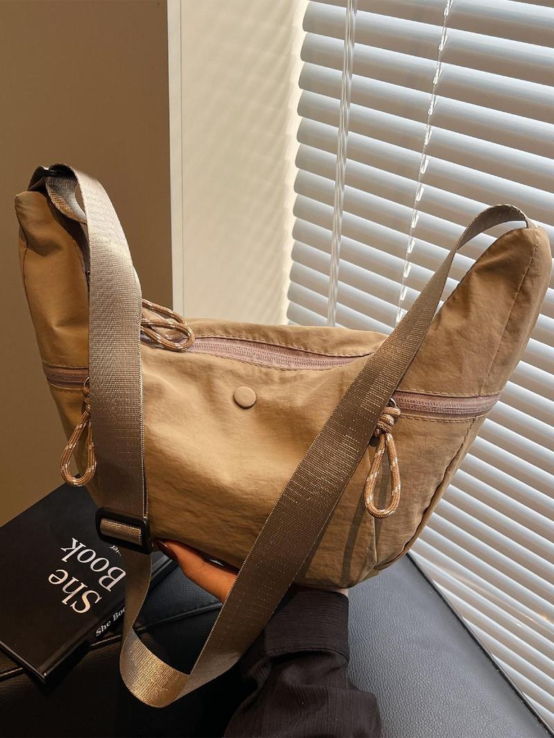 Product Introduction of Women's Solid Color Shoulder Bag, Fashionable Lightweight Large Capacity Crossbody Bag for Daily Used, Casual Trendy Versatile High-quality Daily Commuting Bag 3