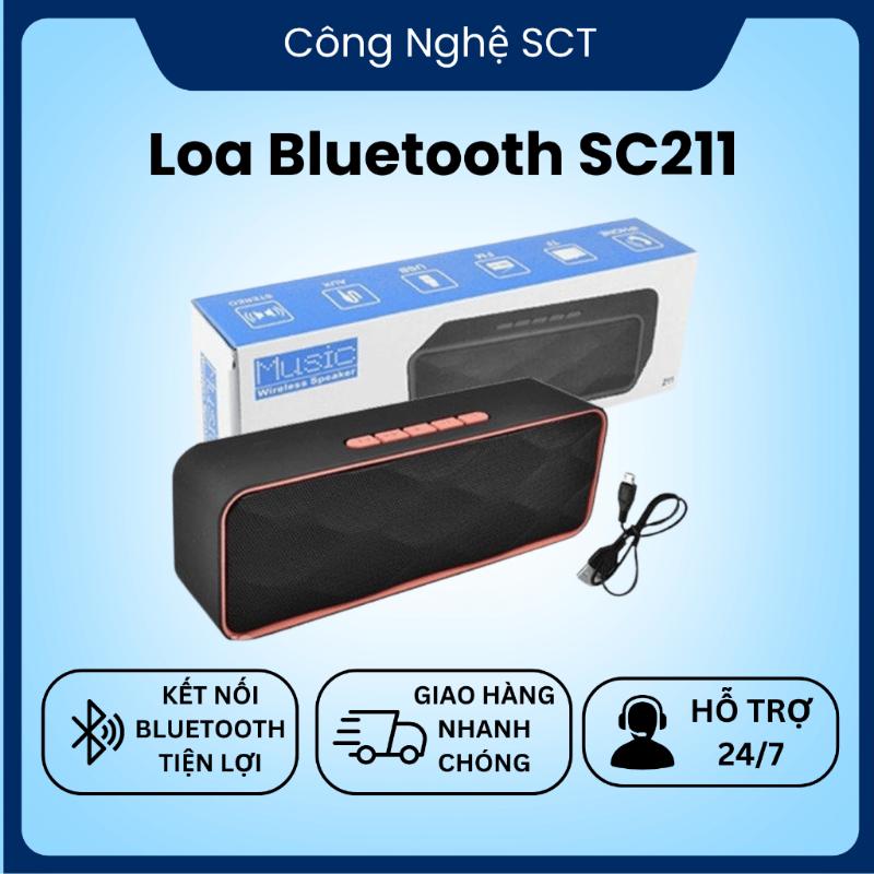 Loa Bluetooth mini SC211 siêu trầm, tích hợp loa kép cho âm thanh sống động hỗ trợ thẻ nhớ TF và đài FM