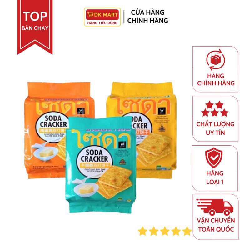 Bánh Soda Cracker Mặn Thái Lan Gói 400gr Vị Giòn Thơm Béo
