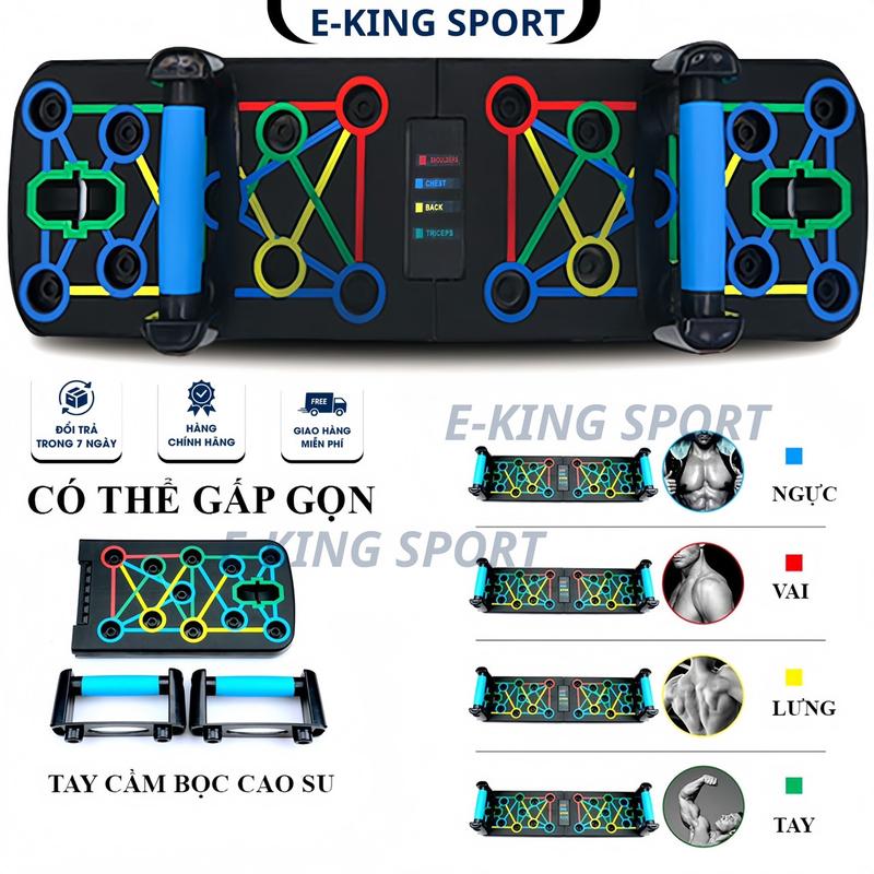 [E-King Sport]Dụng cụ tập Hít Đất Chống Đẩy Đa Năng - Bộ Bàn Khung Tập Chống Đẩy Gym tại nhà ngực, tay, vai, Lưng Tập Gym Push Up, plank, parallettes