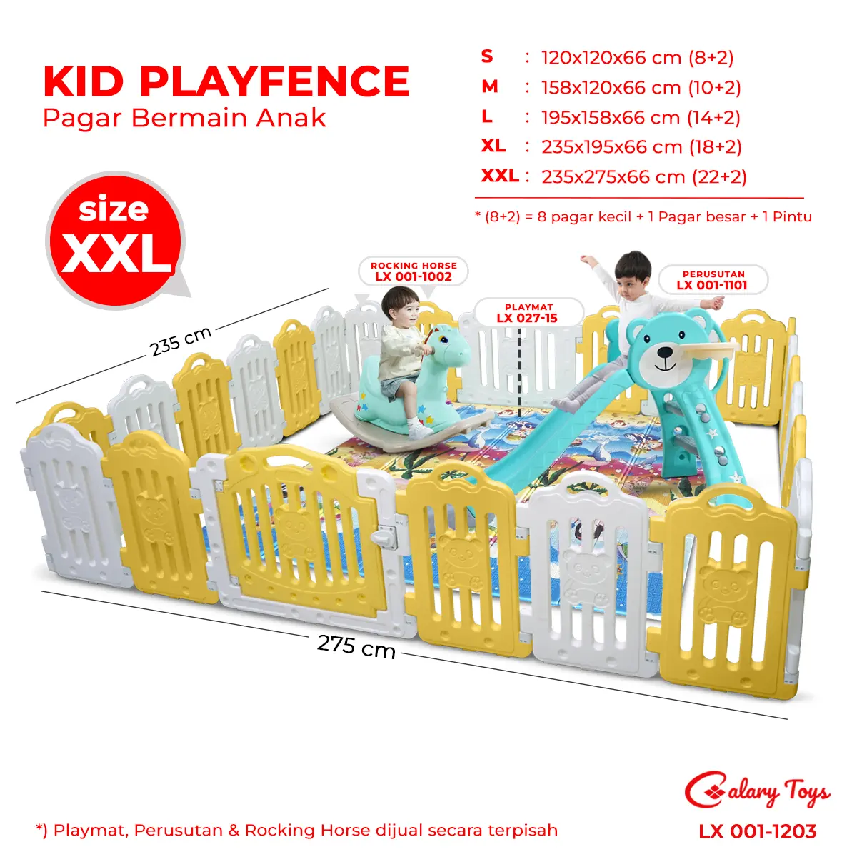 SPEEDS Pagar Bayi Pagar Bermain Anak Kids Playfence Set Pagar Mainan Portable Kuda 001-M1203