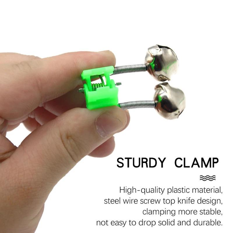 Product Introduction of Aksesori Memancing, Klip Plastik Snap, Loceng Ikan, Loceng Penggera Memancing Cincin Berganda Khas, 10 Keping, untuk Pancing Hijau Outdoor 13