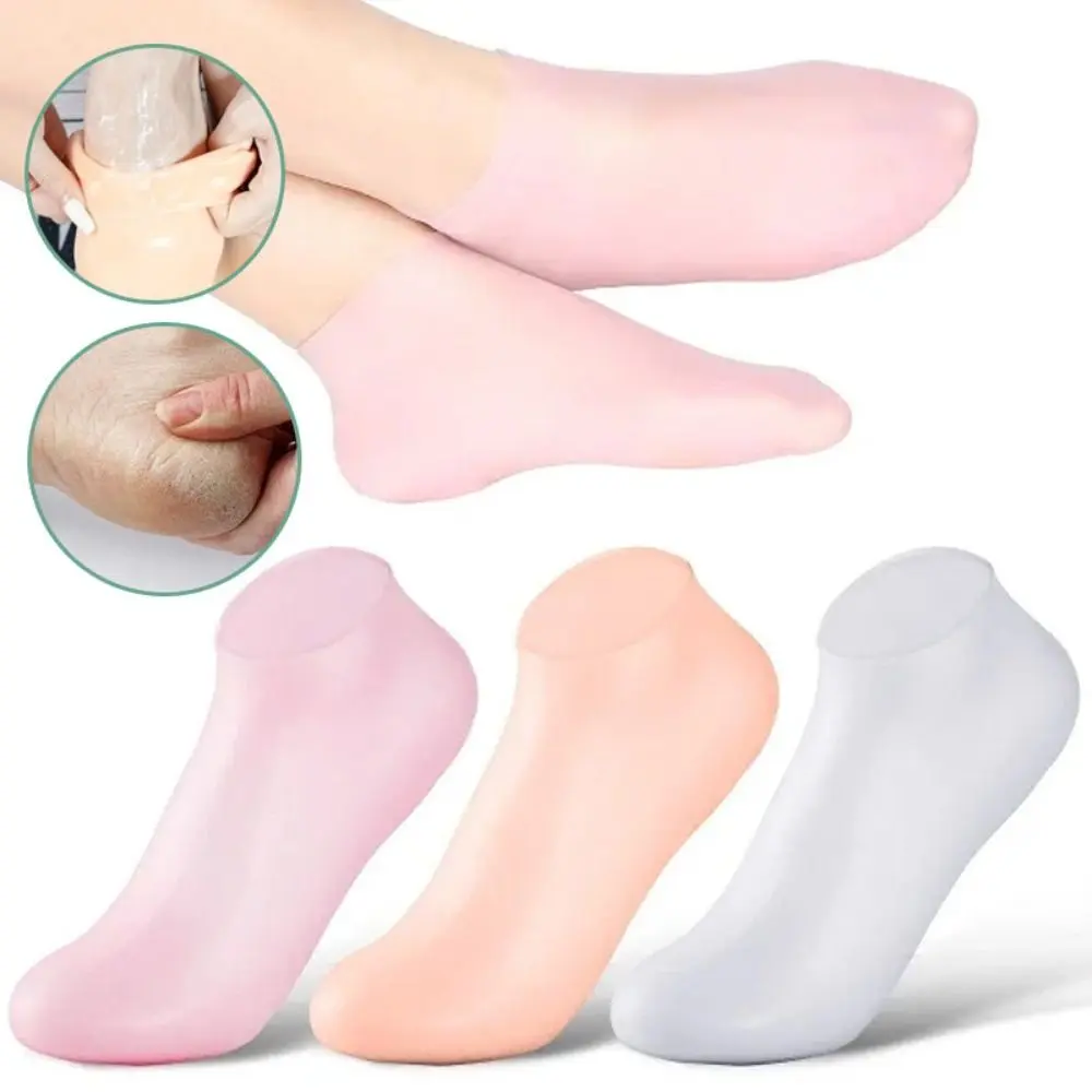 Pedicure Silicone Silicone Moisturizing Socks Pain Relief Anti Cracking Skin Care Socks Remove Dead Skin Moisturizing Long Protectors Socks Foot Spa