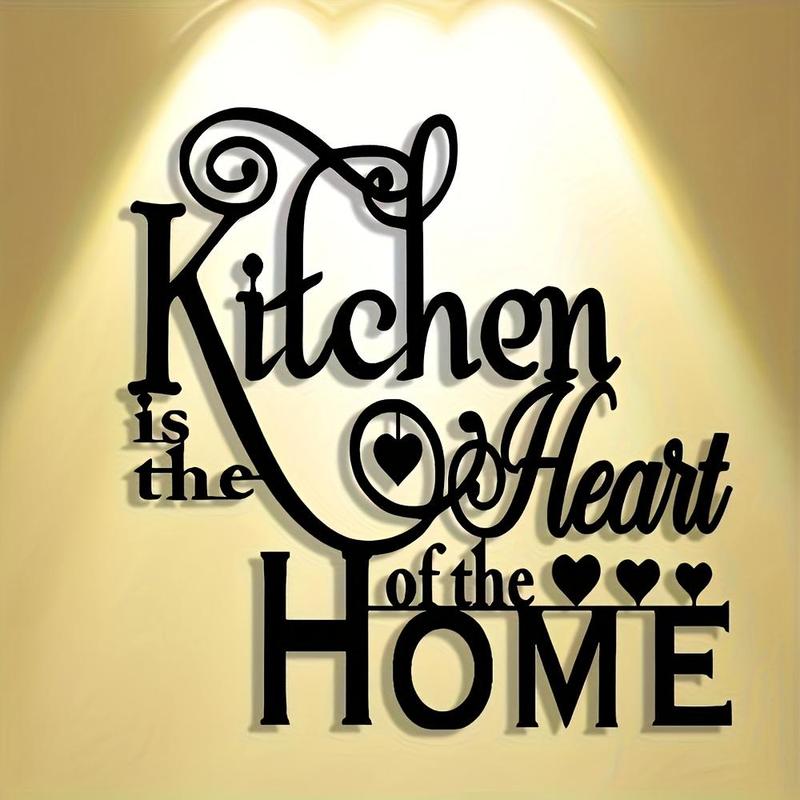 Product Introduction of Kitchen Is The Heart Of The Home Letter Pattern Wall Art, Vintage Metal Wall Decor, Removable Reusable Wall Decor for Home, Office, Living Room, Stickers 4