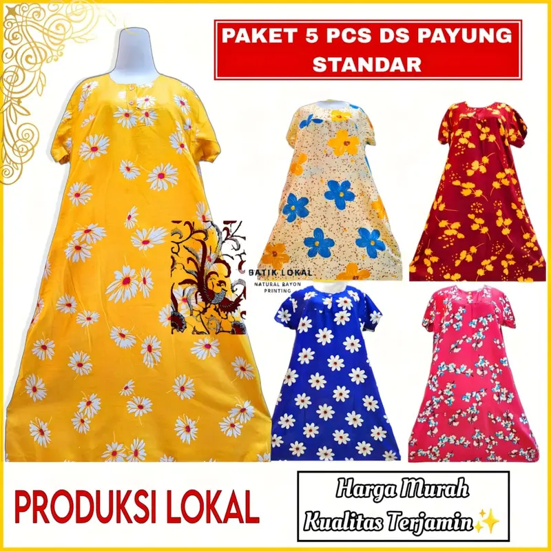Paket Usaha 5 Daster Payung LD 110 Max BB 70 Kg Bahan Rayon Adem Nyaman Di Pakai Busui 2