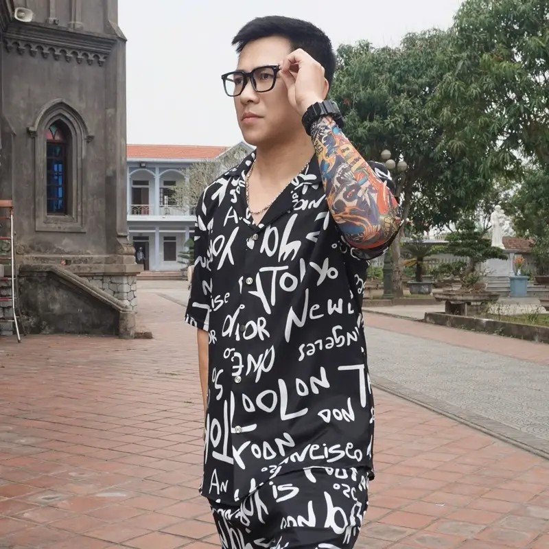 Bộ Sơ Mi Lụa Cộc Tay Nam . Bộ Pijama Nam Chất Liệu Cao Cấp Không Nhăn Dúm Mặc Cực Mát Hot Hit Xu Hướng Đi Biển Năm 2025 đồ  bộ  cho  nam  mặc  tại  nhà bộ  nam 1