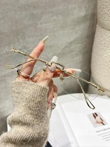 Lentes sencillos anti luz azul, Lentes básicos sin montura para mujeres y hombres, Lentes de moda para el trabajo, Accesorio diario perfecto para uso estudiantil