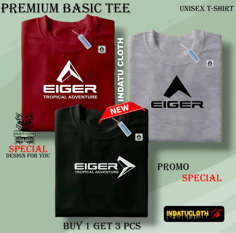 BELI 1 ATAU 3 PCS(PROMO COD) INDATU CLOTH -Kaos Distro Pria Terbaru ARTIKEL E01 100% Bahan Soft Tebal Cotton Combed 30s Premium High Quality 2 Dewasa Nyaman Remaja Keren Baju Polos Lembut Oblong Katun Panjang Pendek Sablon 4