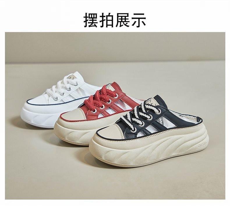 Product Introduction of Slippers Rubber Flat Mid Heel (3-5cm) Closed Toe Microfiber Footwear Comfort Girl Shoes Women Walking Shoes Dance 21