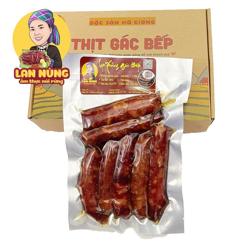 Lạp Xưởng Gác Bếp Lan Nùng 500g - Đặc Sản Hà Giang Chua.Cay.Snack.Food.Ăn Vặt - Thức Ăn