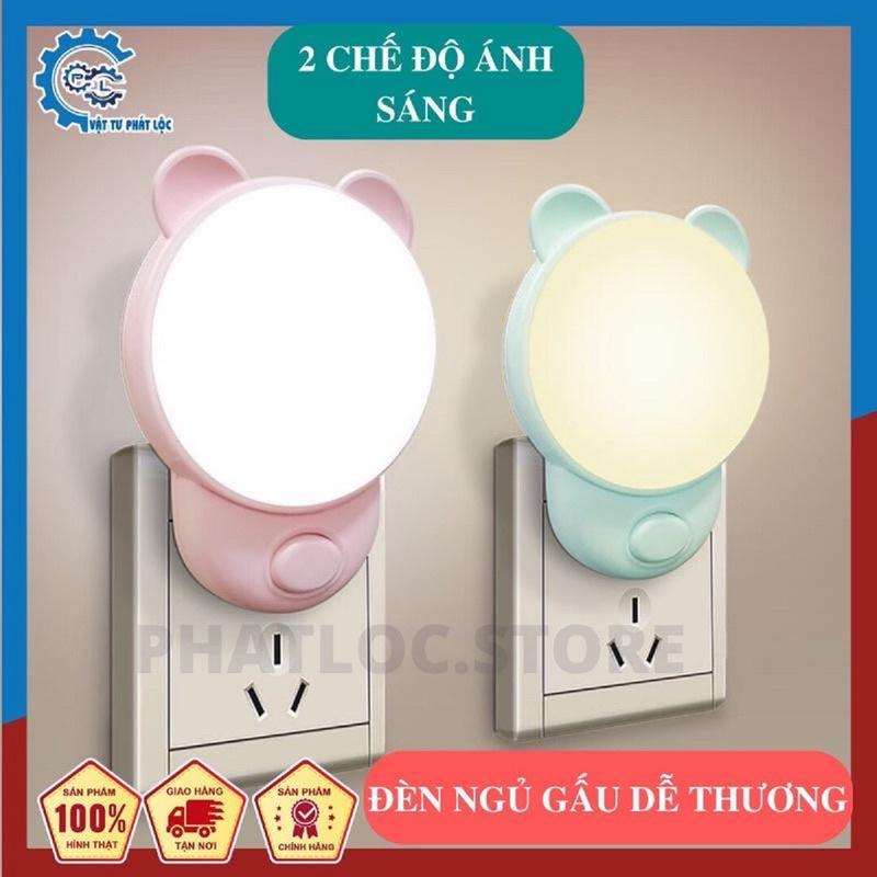  Đèn ngủ cắm tường hình Gấu dễ thương- 2 tông màu ấm dịu mắt 