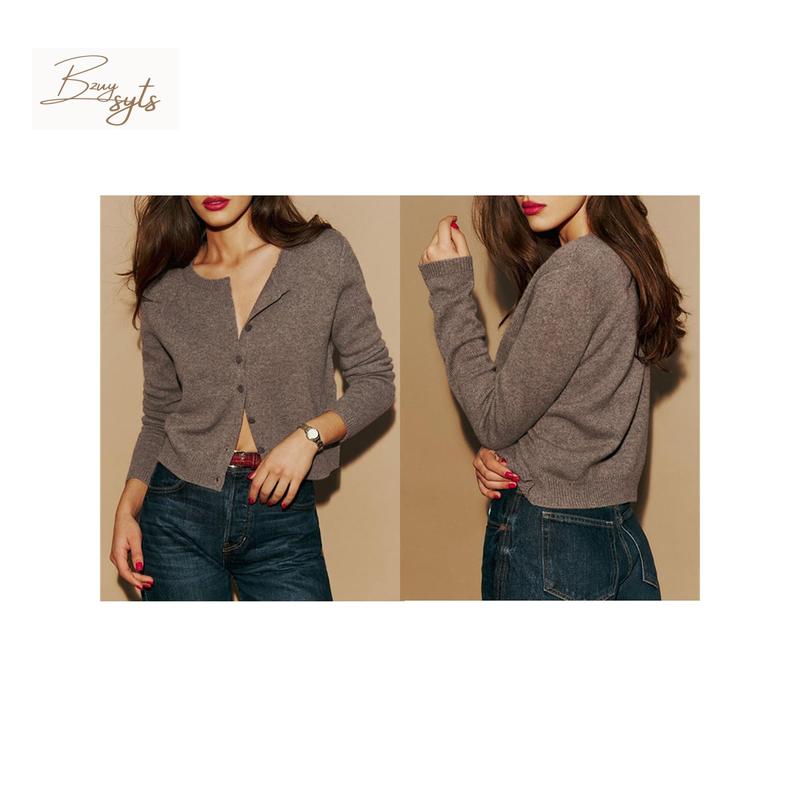 Product Introduction of Women Fashion Cardigan Solid Color Long Sleeve Sweater Button-Down Fall Casual Soft Knit Coat sweater 36