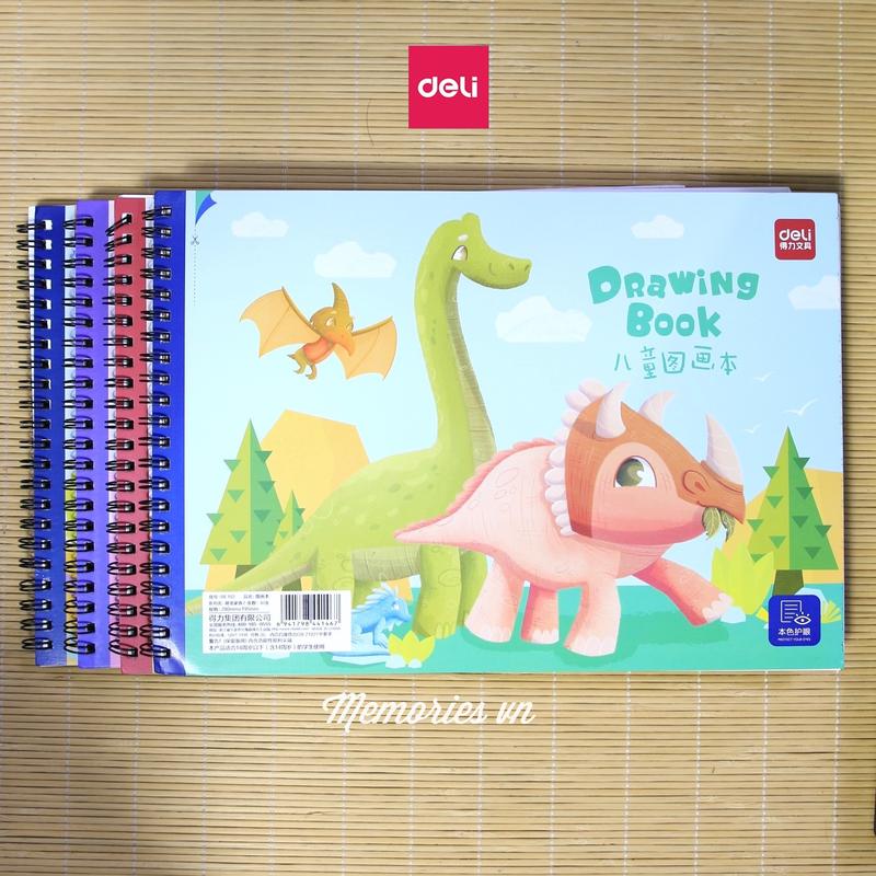 Sổ vẽ A4 Deli 30 tờ 100 gsm Be102 phát thảo, tập vở gáy lò xo, cho bé học vẽ, tô màu, mỹ thuật, hội họa cho học sinh, nghệ thuật graffiti