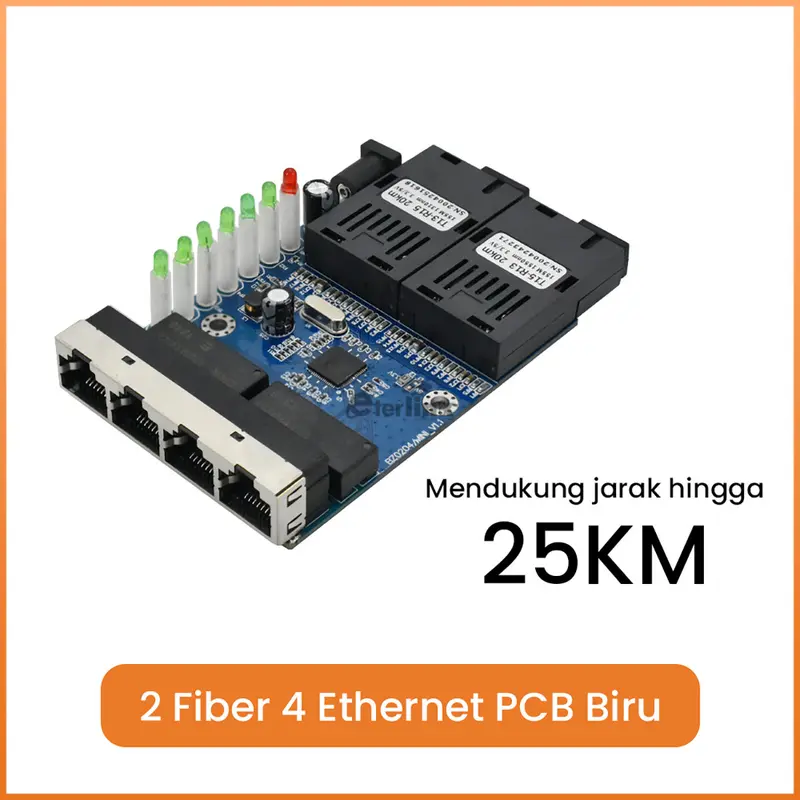 Support POE PCBA 10/100M 2F4E 2 SC 4 RJ45 Ethernet  PCBA Single Mode 5V-12V input 5
