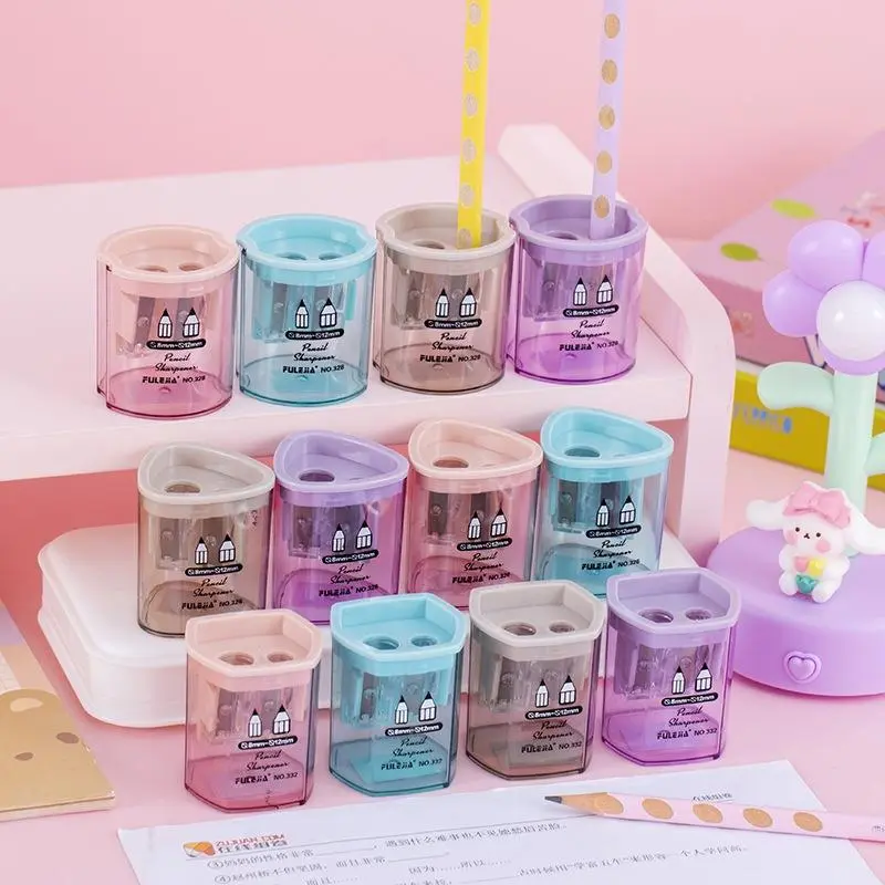 Simple Double Hole Pencil Sharpener Multifunctional Creative Pencil Sharpener Student Portable Pencil Sharpener Stationery