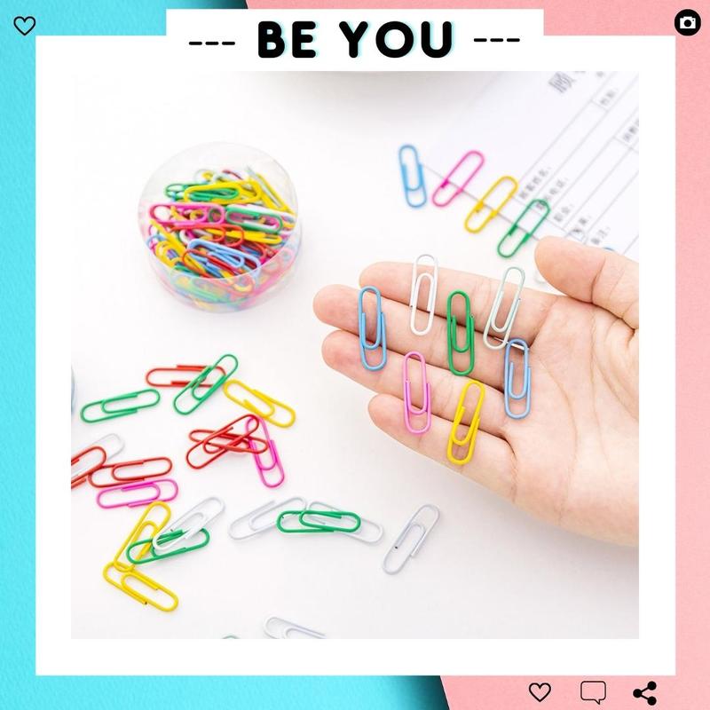 Hộp Kẹp Giấy Kim Loại Nhiều Màu Tiện Lợi Dành Cho Học Tập Và Văn Phòng - BEYOU