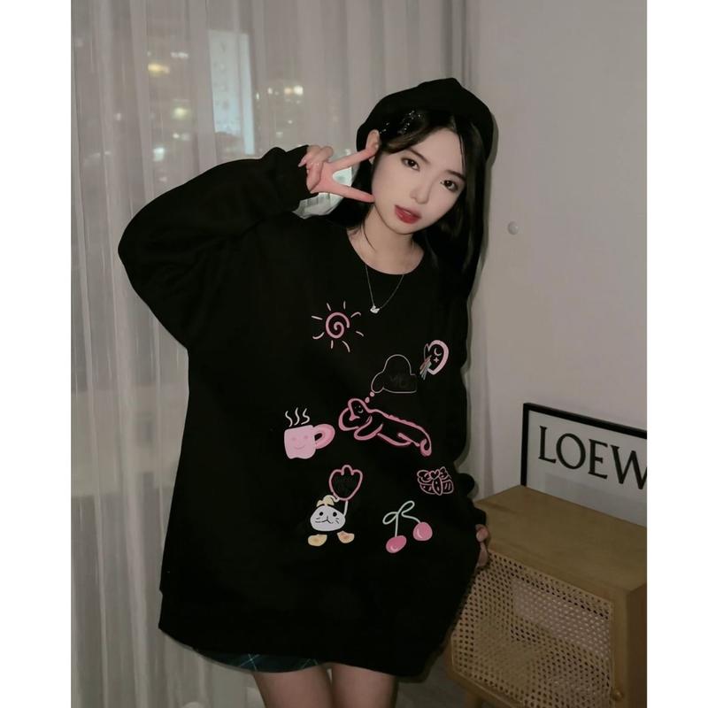 [TOSUN] Áo nỉ sweater chất nỉ bông hoạ tiết Cầu Vồng dễ thương form rộng unisex S17 3