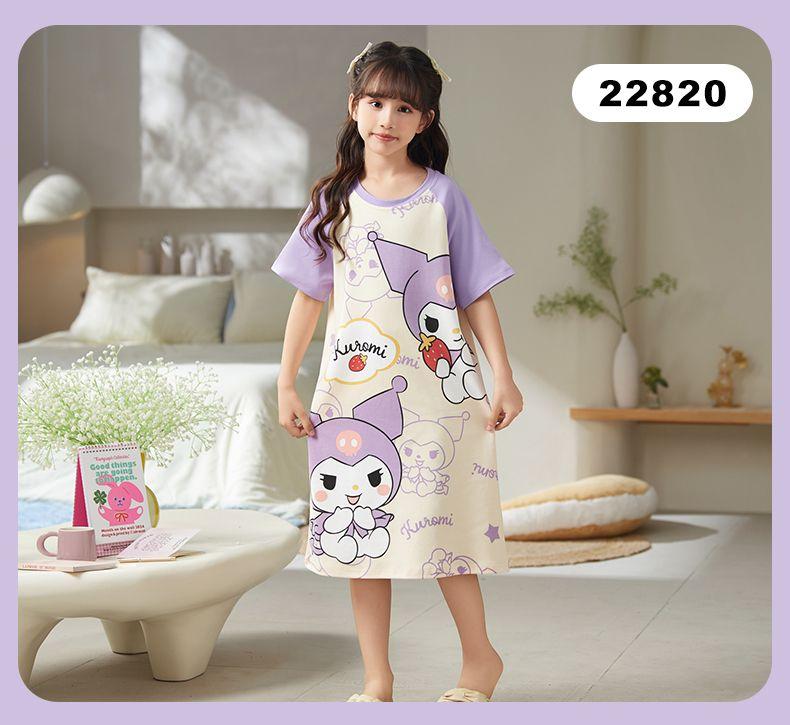 Product Introduction of 2024 New Princess Style Children's Pajamas for Girls Summer Parent-Child Baby Nightdress Thin Large Girl Homewear 16
