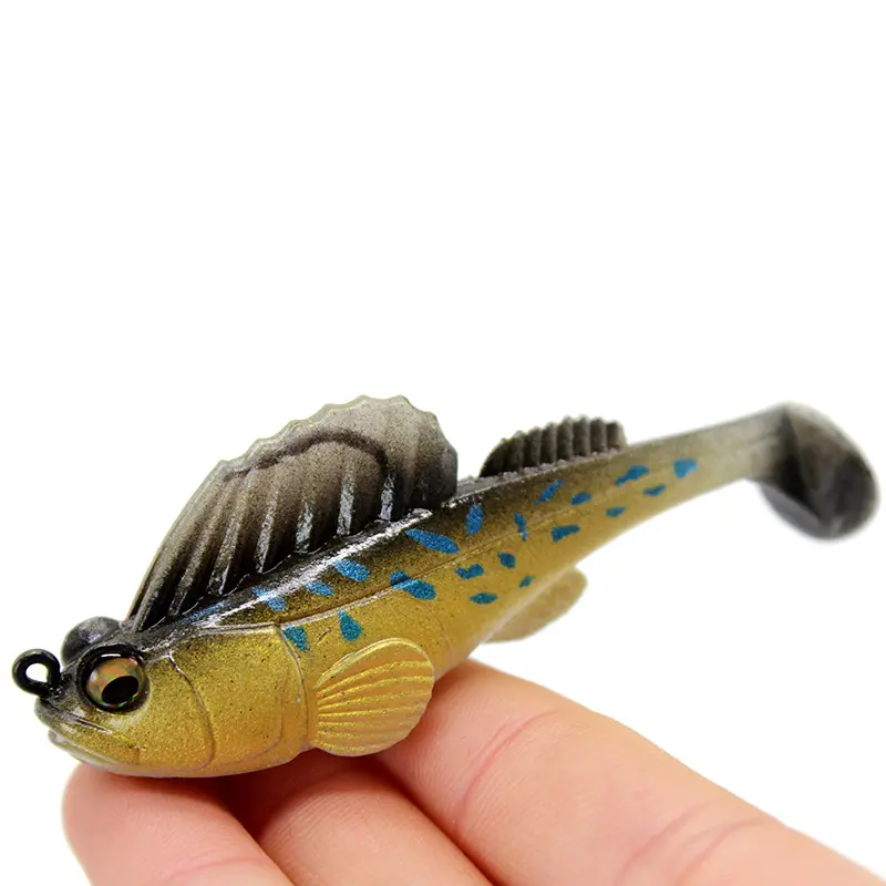 Jumping Fish Lure Anti-Snag Fishing Baits Lead Wrapped Fish T-Tail Soft Bait 8cm 14g Soft Fish Bait Fake Bait Outdoor Supplies