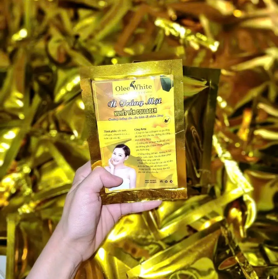 combo 5 gói ủ trắng huyết yến collagen giúp da căng bóng mờ thâm.. trắng hồng