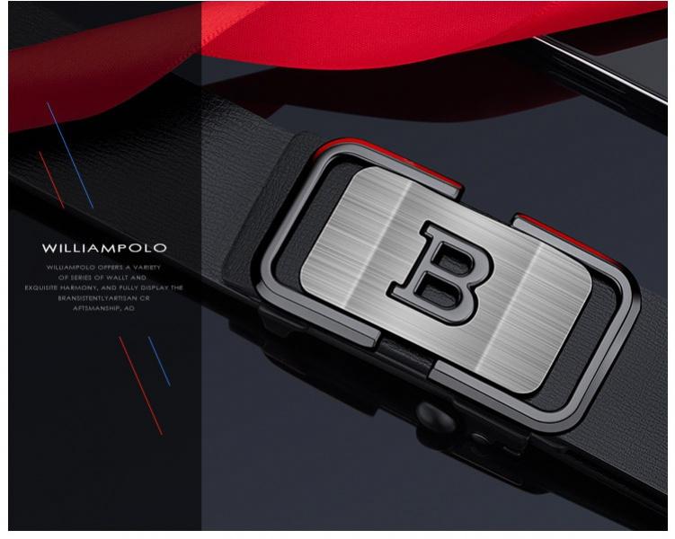 Product Introduction of New Men's Leather Belt Automatic Leather Buckle Belt Fashion Letter Buckle Belt Buckle Toothless Inner Belt 9