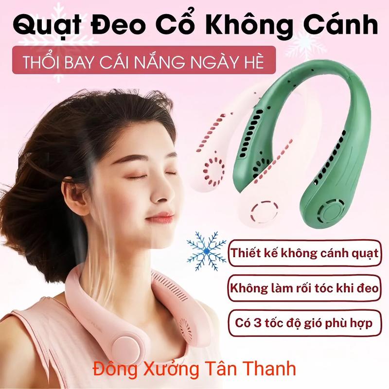 Hè 2025 Quạt đeo cổ mini không cánh tích điện 3 chế độ 4000mAh có cổng sạc [1 quạt tặng 1] dây USB tiện lợi Mobile