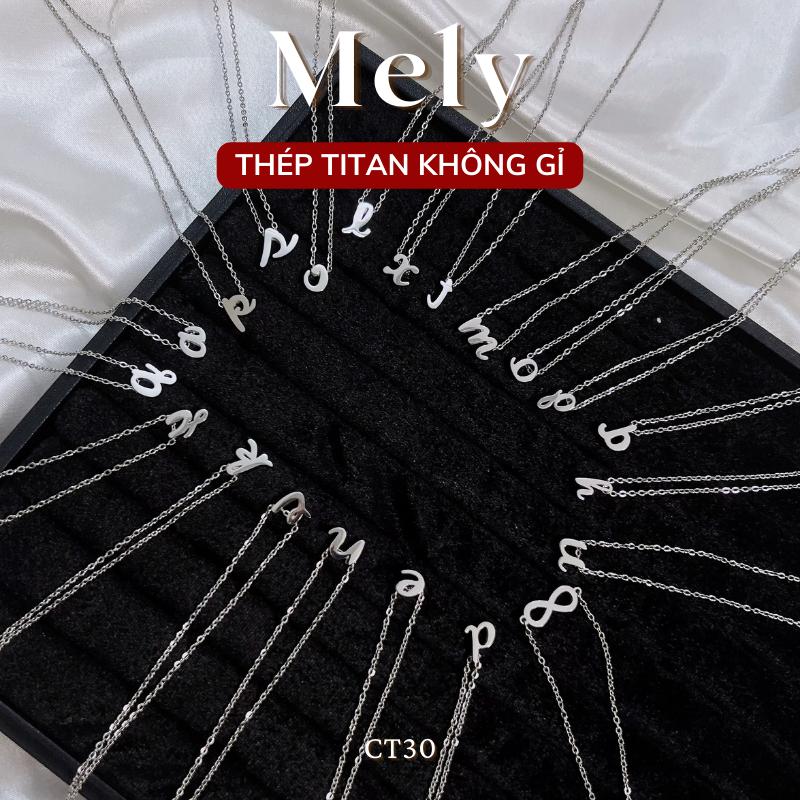 KHÔNG ĐEN GỈ Dây chuyền nữ thép Titan mặt chữ phụ kiện trang sức Viral phong cách Hàn Quốc - Mely CT30
