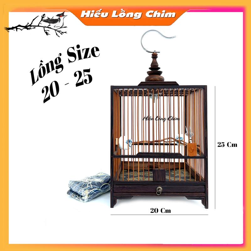    Tặng Full Phụ Kiện   Lồng Chim Khuyên - Hút Mật Size 20 - 25 Gỗ Mun    Ráp Sẵn Thành Lồng - Về Anh Em Chỉ Việc Chơi   