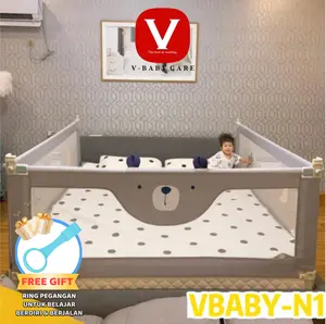 VBABY CARE Bedrail Pagar Bayi / Baby Bed Guard Baby Bedrail Bed Rail Pagar Pengaman Kasur Tempat Tidur Ranjang Bayi Balita Bedguard Tinggi 103 CM