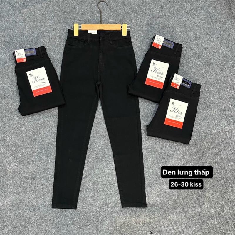  Quần Jean Nữ Đen Lưng Thấp co giãn đủ size từ 26-36 38-75kg  