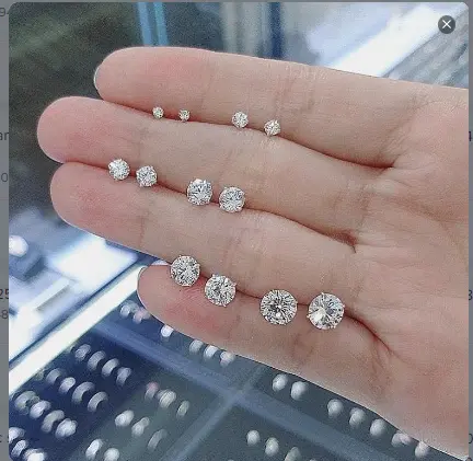 Bông tai nụ   bạc 925    3-7 mm