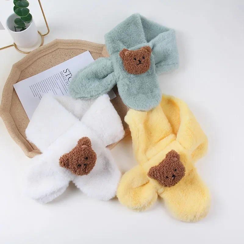 Product Introduction of Korean Style Kawaii Baby Scarfs Cute Cartoon Doll Bear Shawls for Toddler Boy Girl Scarf Autumn Winter Warm Baby Accessories 6