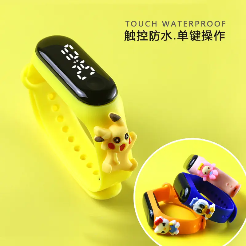 GIft Sanrio Watch Pikachu HelloKitty Figure Toy Girl Cartoon Bracelet Electronic Watch Student Movement Waterproof Watch Doll Gift