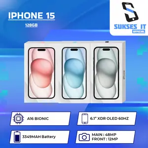 [SUKSES X ROBIBOIS]  IPHONE 15 128GB A16 BIONIC GARANSI RESMI INDONESIA
