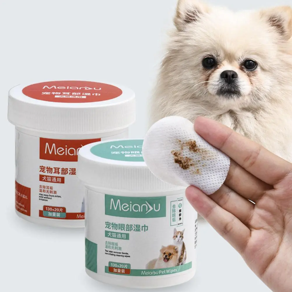 Tear Stain Pet Wipes 130 Eye 150 Ear Cleaning Wipes I2L6