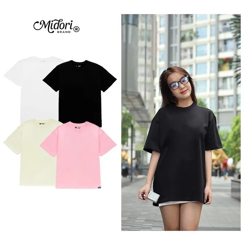 Áo Thun Trơn Form Rộng Tay Lỡ Nam Nữ Unisex | Local Brand MIDORI FOR MAN 2