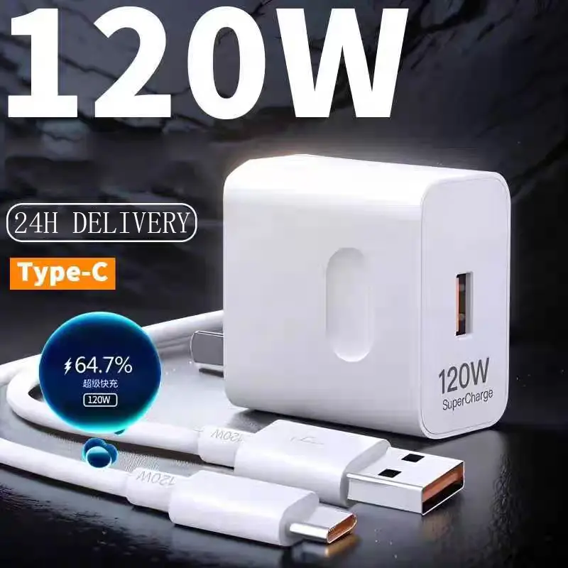 Set Penyesuai USB 2IN1 Jenis C Pengecas Pantas, Asal, Tersedia dalam 66W, 120W, 240W, Pengecas Android, Pengecas Jenis-C, Pengecasan Pantas Super