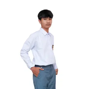 Seragam SEKOLAH kemeja putih  Tangan  panjang SMA (hanya kemeja) Katun Nyaman ga Hitam tidak Pendek Baju Formal Kerja Kantor Pria Tribal regular Slim Fit