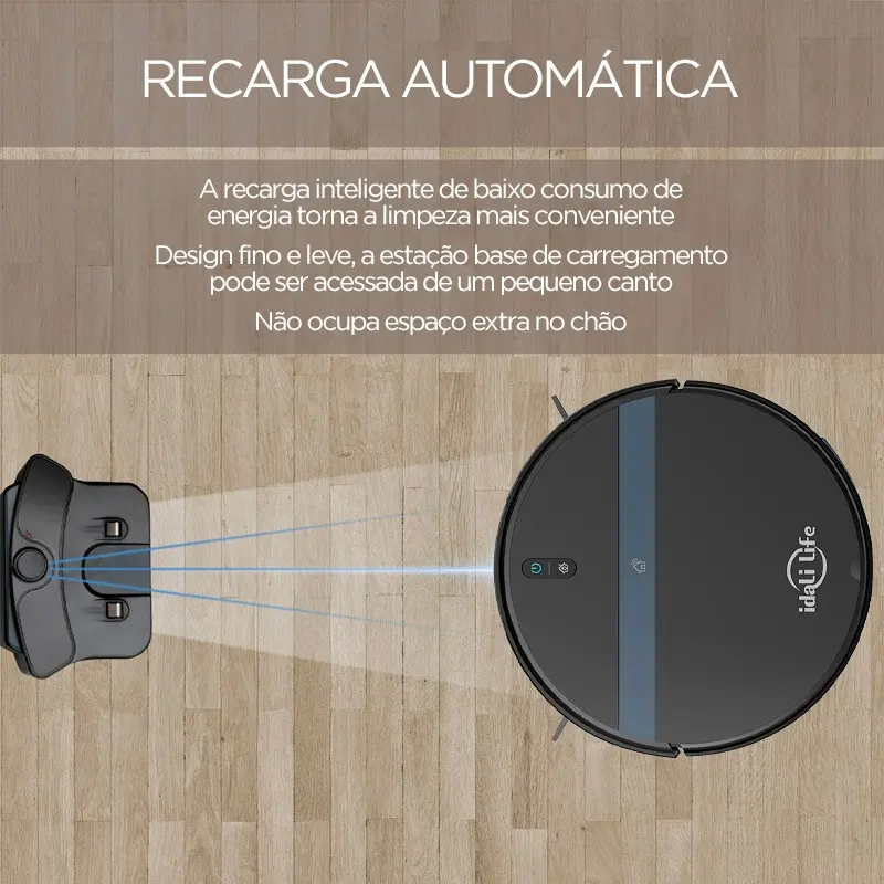 Aspirador de Pó Para Casa Robô Inteligente Com Sensores Anti- queda IDALI LIFE