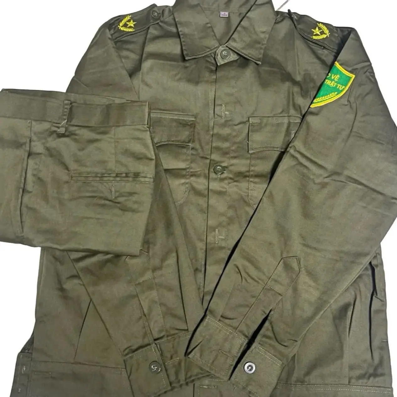 Quần áo bảo vệ ANTT Tay dài màu cỏ úa cho Nam Menswear Có Cổ Sơ Mi Shirt